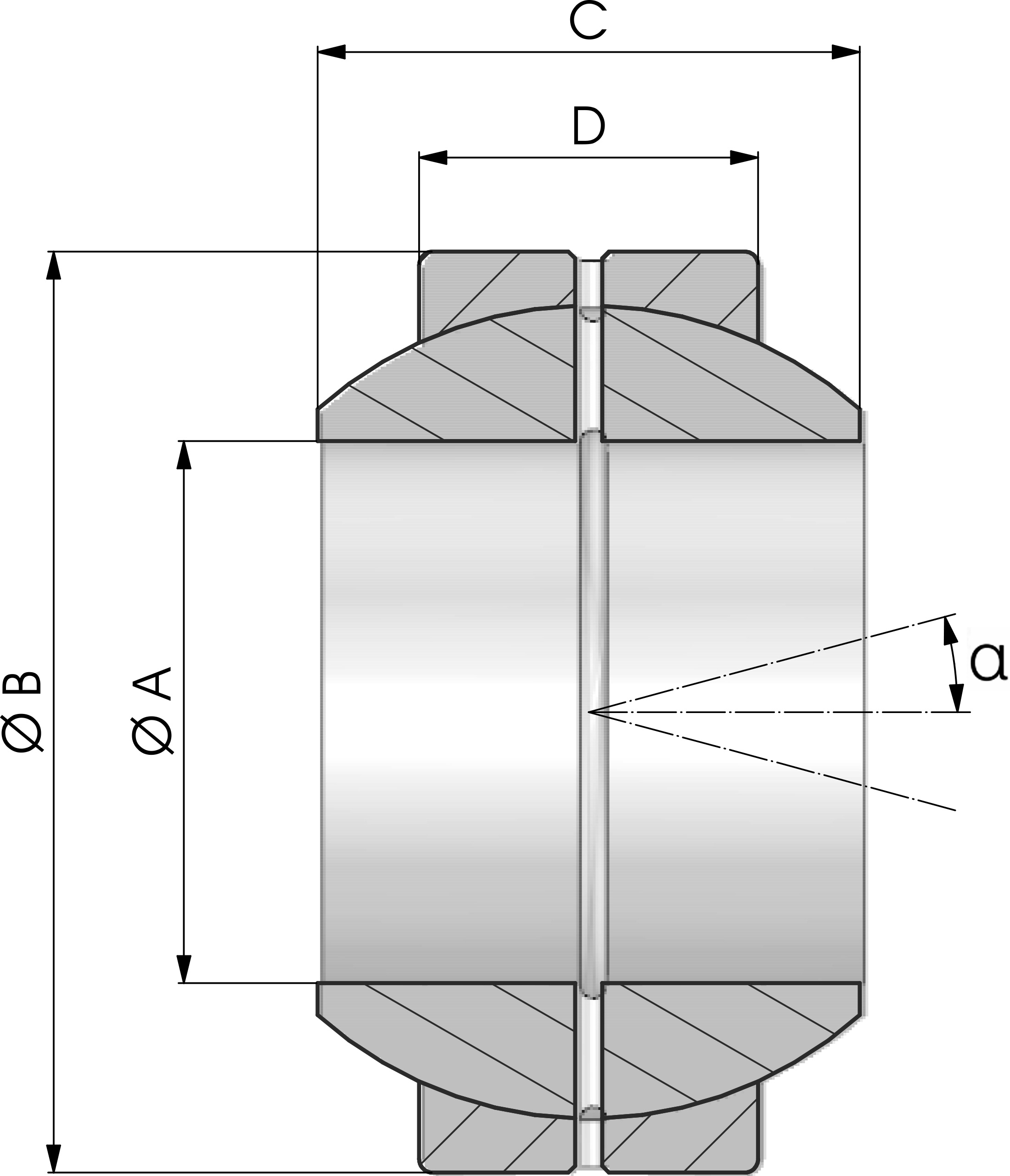 CABEZA DE RÓTULA ESFÉRICA RADIAL GE-FO